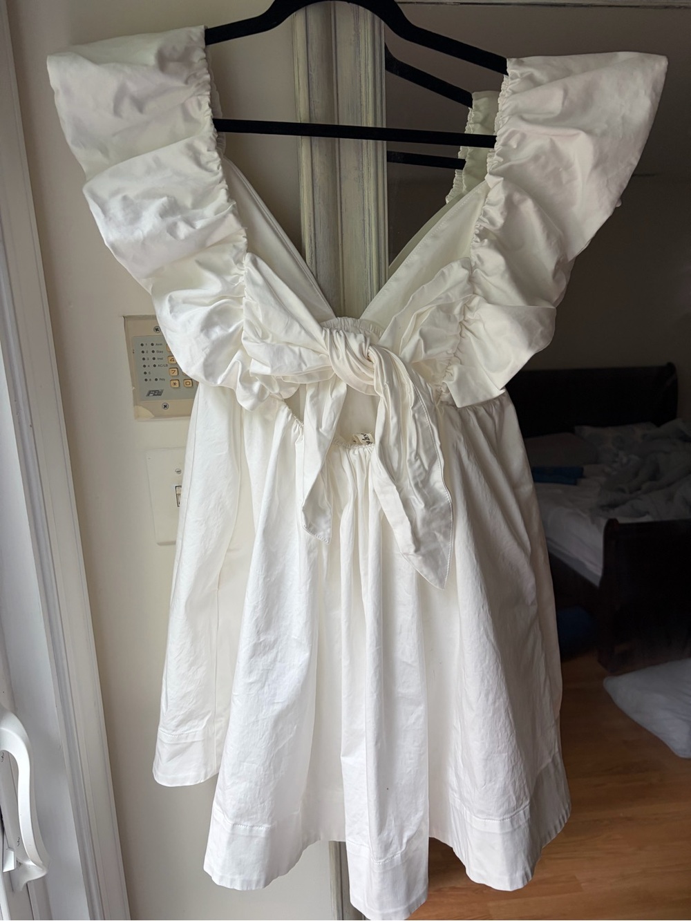 For Love & Lemons White Ruffle-Sleeve Clementine Mini Dress - Picture 4 of 5